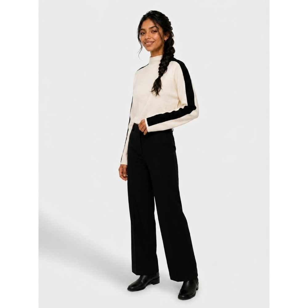 NWT Saks 5th Ave Exclusive Colorblock Mock Neck Sweater / Sizes M & L /MSRP $129